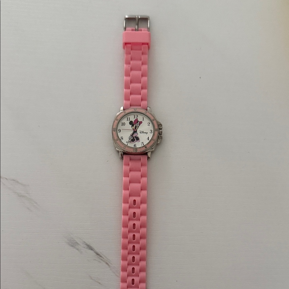 Pink Silicone Disney Minnie Strap Watch